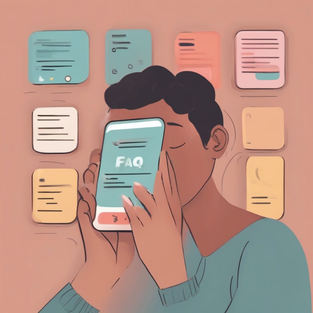 FAQ page image showing a person talking to a digital assistant